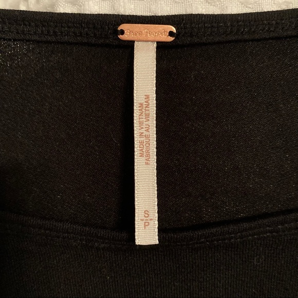 NWT Free People Bell Sleeve Top | Black Off the Shoulder - Picture 7 of 9